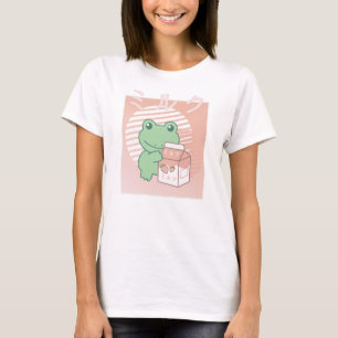 T-shirt Cottagecore Grenouille esthétique Lait de fraise K