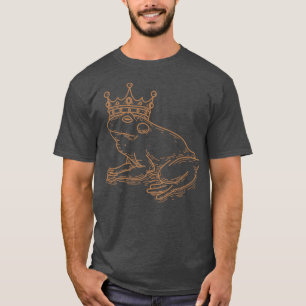 T-shirt cottagecore grenouille roi fée coeur masculin gra 