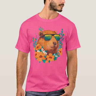 T-shirt Cottagecore Lunettes de soleil esthétiques Capybar