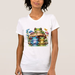 T-shirt Cottagecore Toadstool Champignons et grenouille