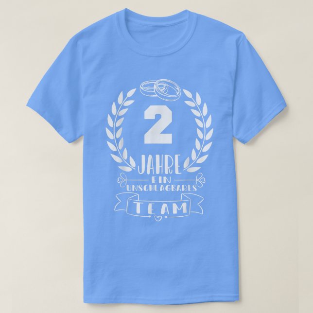 T-shirt Cotton Wedding 2nd Wedding Anniversary Marriage Si (Design devant)