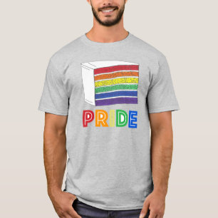 T-shirt Couche arc-en-ciel Coupe de gâteau Coeur LGBT Amou