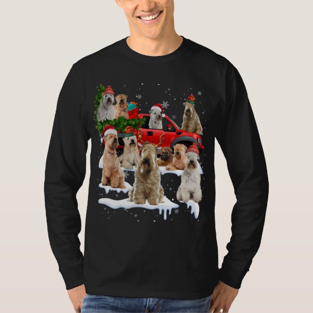 T-shirt Couché doux Roue Terrier Rouge Camion Noël Tr (Devant)