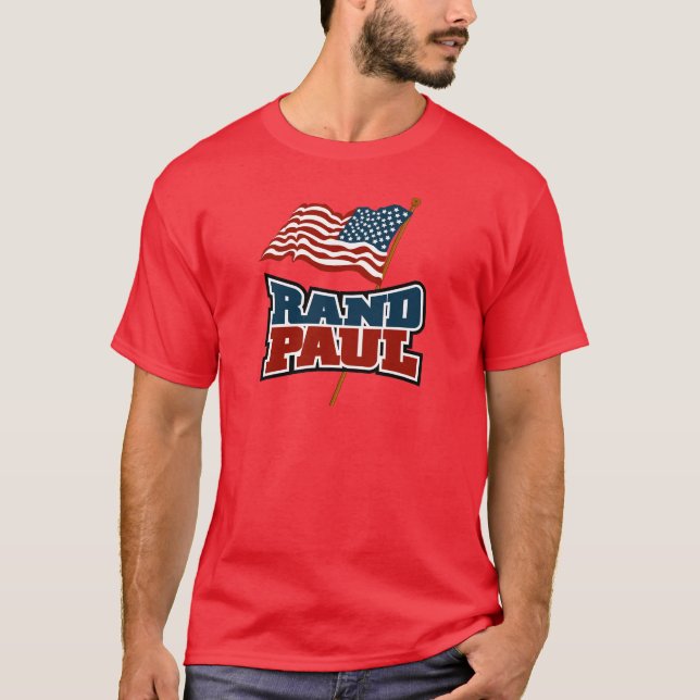 T-shirt Couche-point Paul ondulant le drapeau américain (Devant)