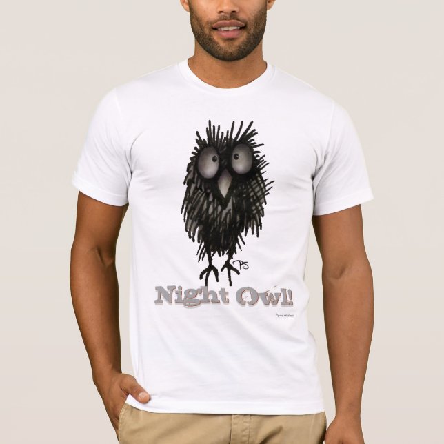 T-shirt Couche-tard fou - dire drôle de hibou (Devant)