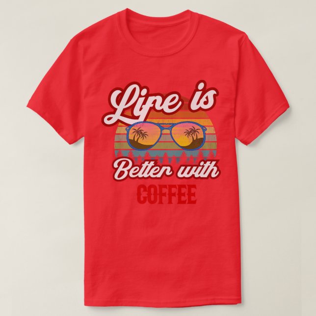 T-shirt Coucher de café rétro (Design devant)