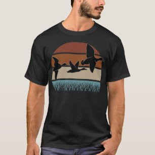 T-shirt Coucher de canard Retro Sunset pour chasseur bul