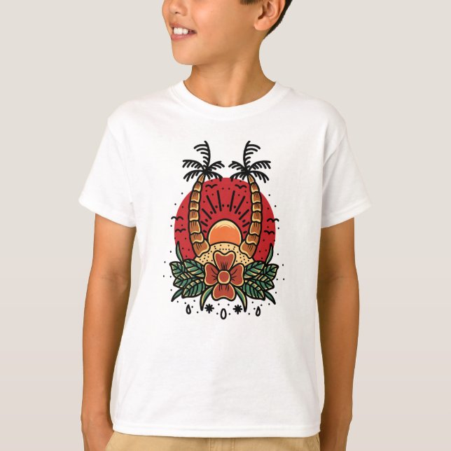 T-shirt coucher de soleil (Devant)