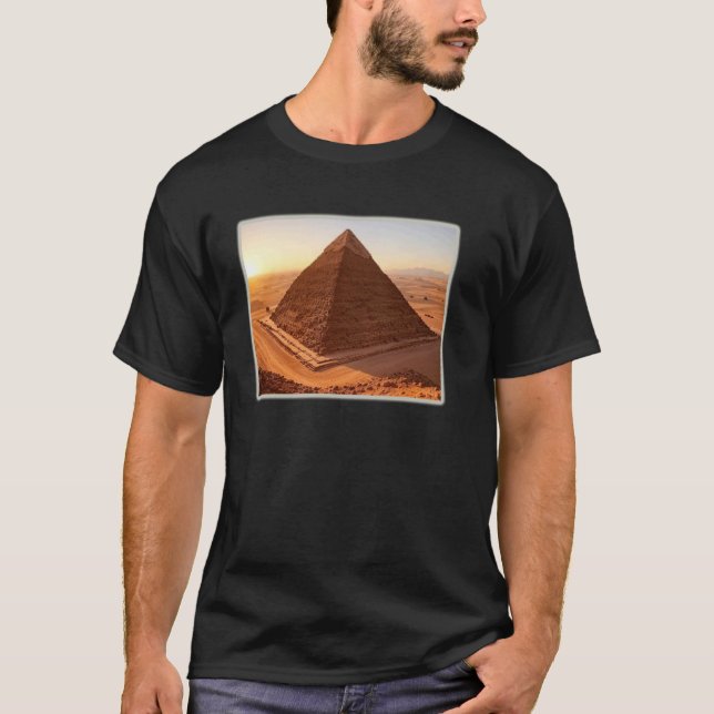 T-shirt Coucher de soleil à la grande pyramide de Gizeh (Devant)