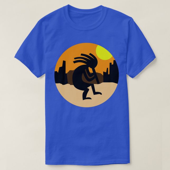 T-shirt Coucher de soleil amérindien Kokopelli (Design devant)