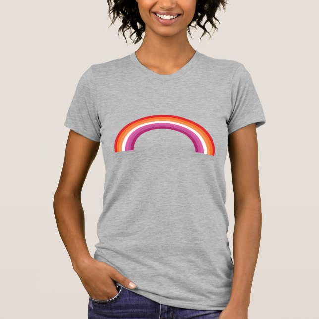 T-shirt Coucher de soleil arc-en-ciel lesbien (Devant)