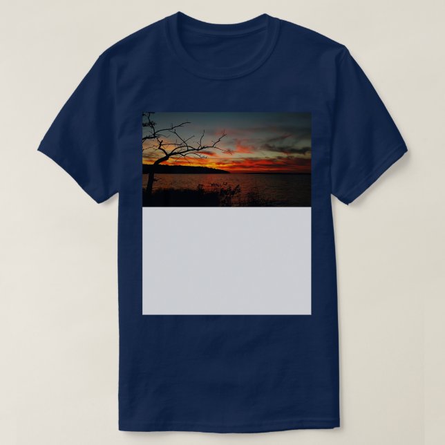 T-shirt Coucher de soleil au lac (Design devant)