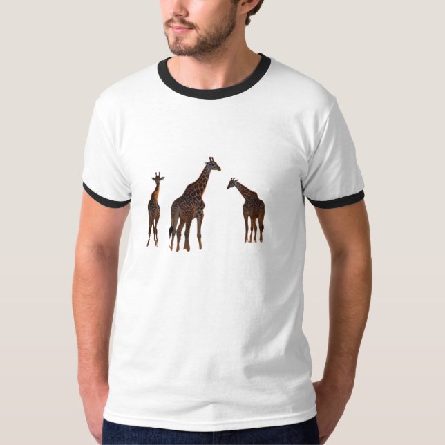T-shirt Coucher de soleil avec girafes (Devant)