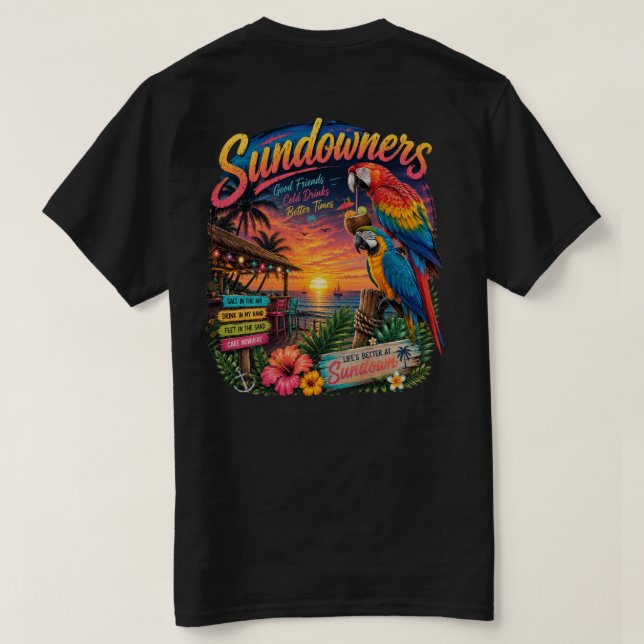 T-shirt Coucher de soleil couleur vibrante (Design dos)