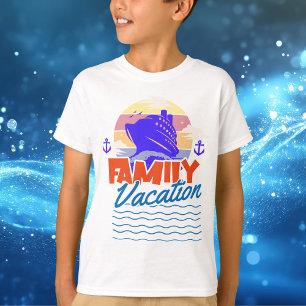 T-shirt Coucher de soleil croisière famille Orange Kids