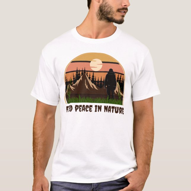T-shirt Coucher de soleil d'aventure Retro (Devant)