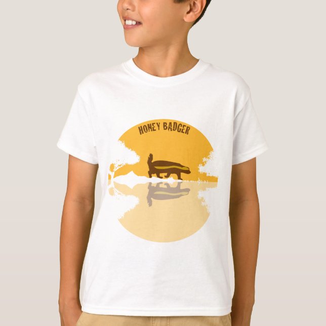 T-shirt coucher de soleil de blaireau de miel (Devant)