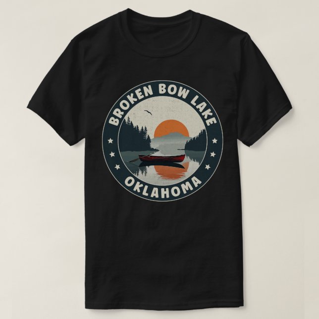 T-shirt Coucher de soleil de Bow Lake Oklahoma brisé (Design devant)