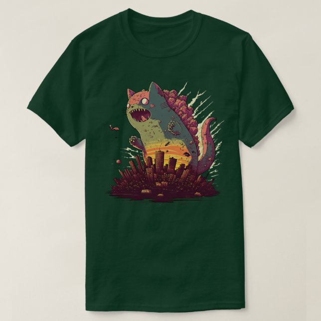 T-shirt Coucher de soleil de Catzilla (Design devant)