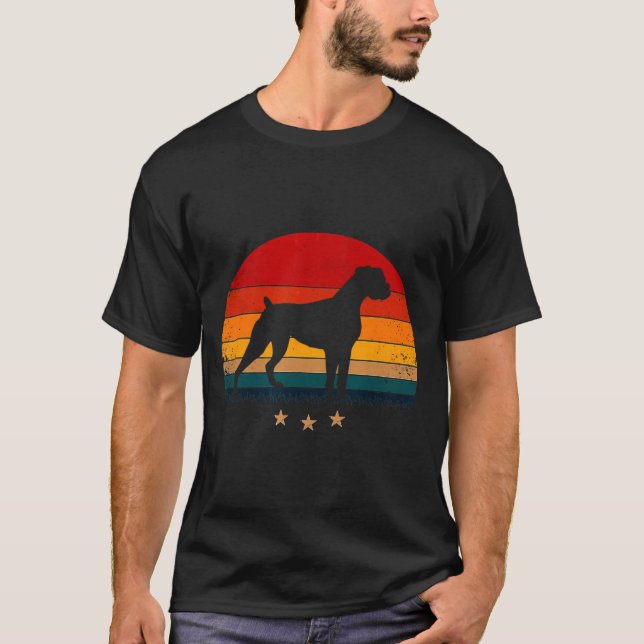 T-shirt Coucher de soleil de chien de boxe (Devant)