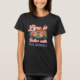 T-shirt Coucher de soleil de cinq animaux Shaolin. La vie
