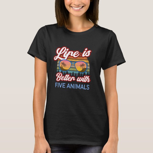 T-shirt Coucher de soleil de cinq animaux Shaolin. La vie  (Devant)