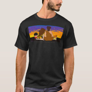 T-shirt Coucher de soleil de Crayon Shin-chan Primitive er