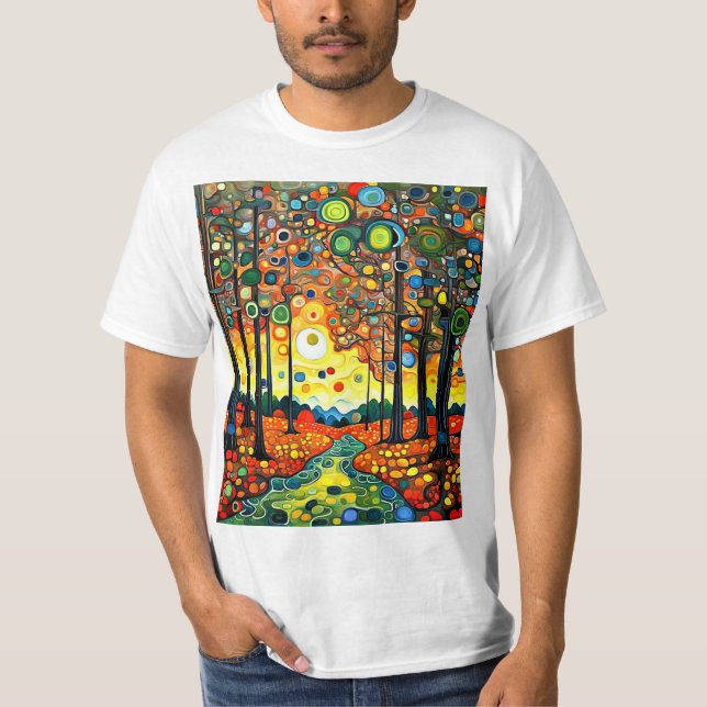 T-shirt Coucher de soleil de forêt 3 (Devant)