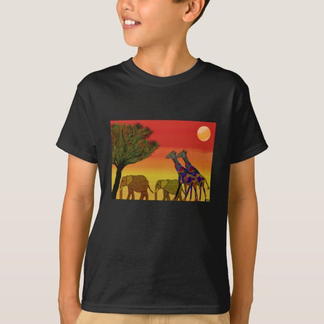 T-shirt Coucher de soleil de la jungle (Devant)