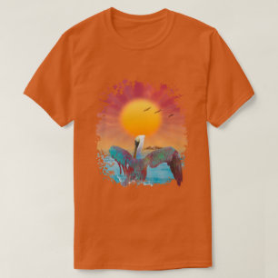 T-SHIRT COUCHER DE SOLEIL DE L'ÎLE DES PÉLICANS