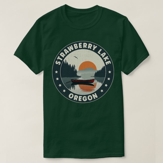 T-shirt Coucher de soleil de l'Oregon du lac Strawberry (Design devant)