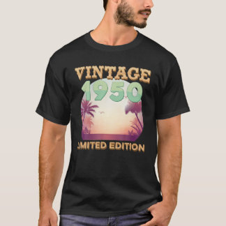 T-shirt Coucher de soleil de palmier vintage 1950 72 ans d