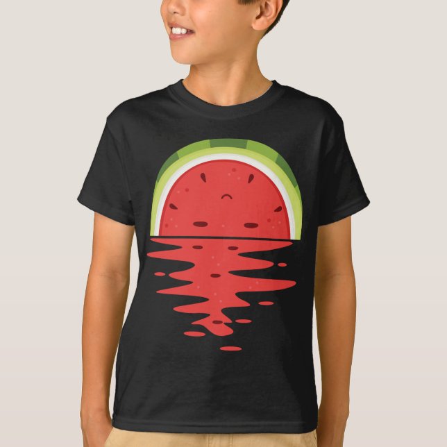 T-shirt Coucher de soleil de pastèque mignonne Fruit d'été (Devant)