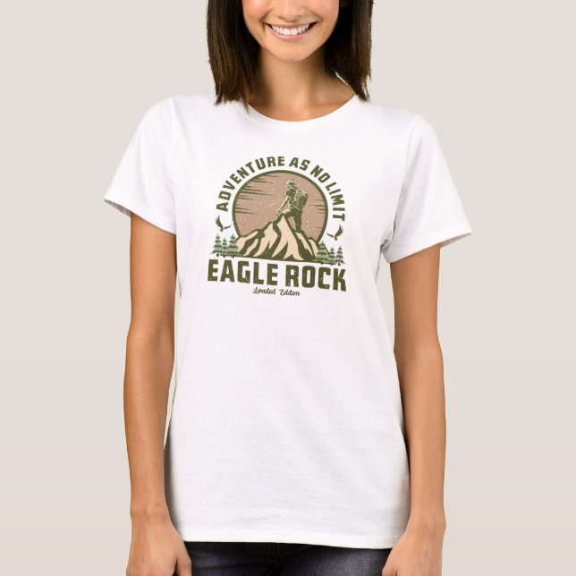 T-shirt Coucher de soleil de randonnée rock Eagle (Devant)