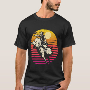 T-shirt Coucher de soleil de rodéo de cow-boy à cheval sur