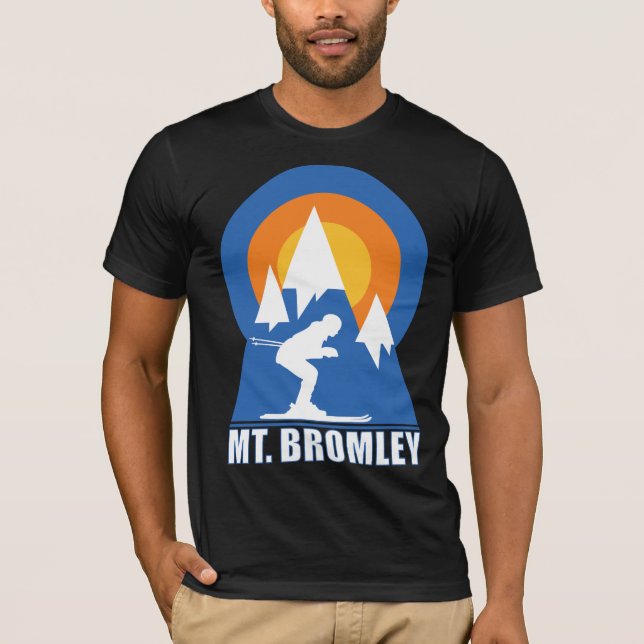 T-shirt Coucher de soleil de ski de Bromley Mountain (Devant)
