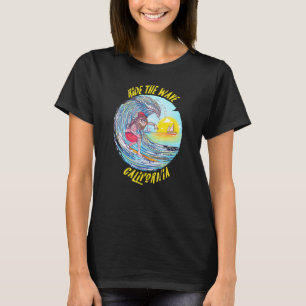 T-shirt Coucher de soleil de surfeur en Californie