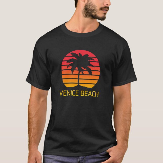 T-Shirt Coucher de soleil de Venice Beach (Califor (Devant)