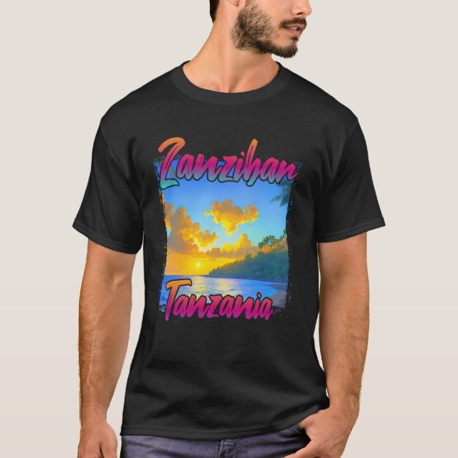 T-shirt Coucher de soleil de Zanzibar (Devant)