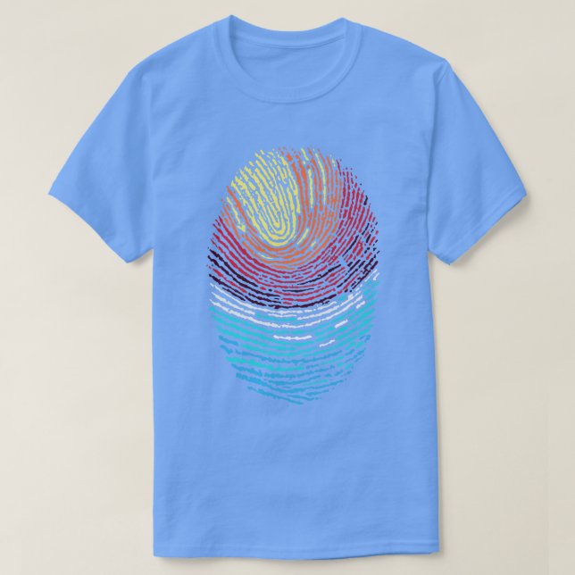 T-shirt Coucher de soleil d'empreintes digitales (Design devant)