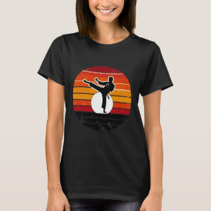 T-shirt Coucher de soleil des arts martiaux rétro - Karaté