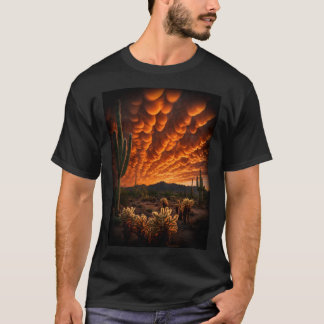 T-Shirt Coucher de soleil désert Nuages Mammatus