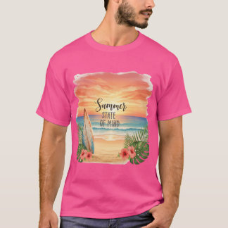 T-shirt Coucher de soleil d'état d'esprit estival