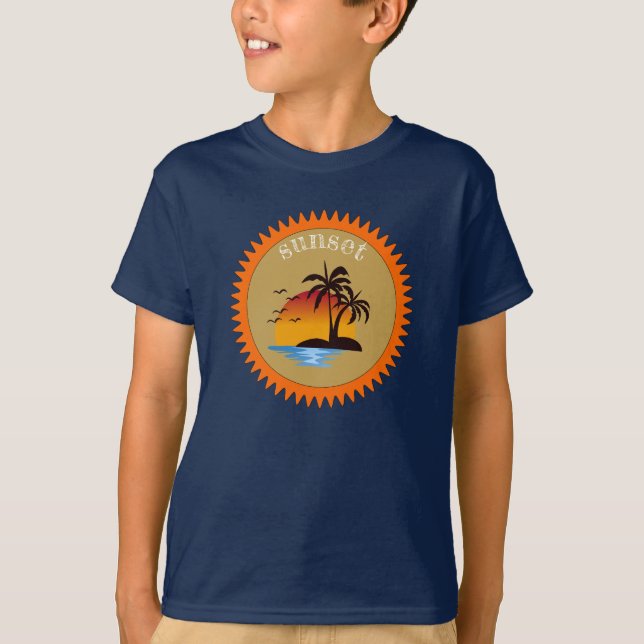 T-shirt Coucher de soleil d'été moderne (Devant)