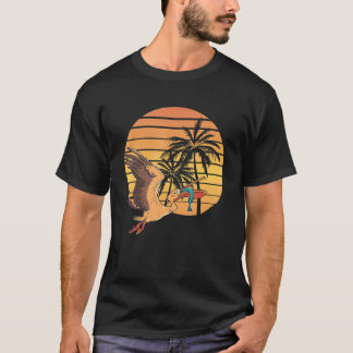 T-shirt Coucher de soleil d'été Pélican Oiseau Animal Pois