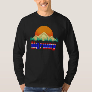 T-shirt Coucher de soleil Drapeau norvégien Montagnes Pays