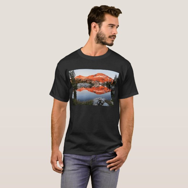T-shirt Coucher de soleil du lac Lower Ottoway - Yosemite (Devant entier)