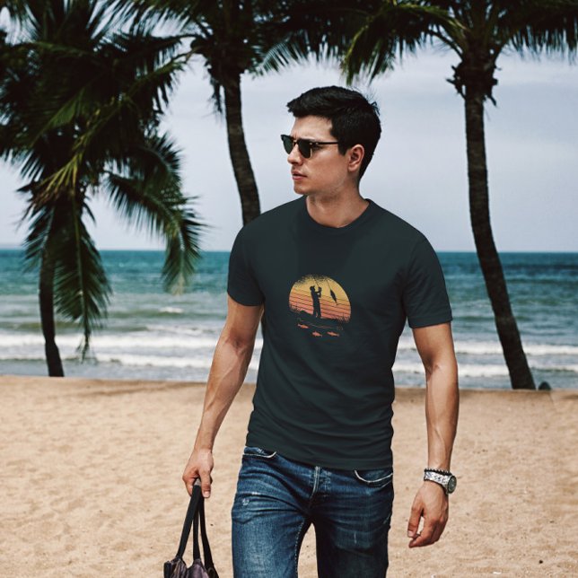 T-shirt Coucher de soleil du pêcheur (Créateur téléchargé)