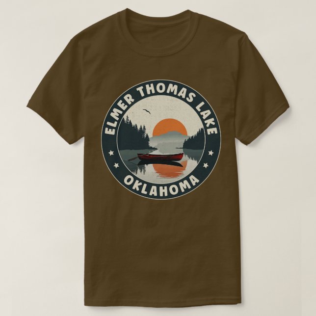 T-shirt Coucher de soleil Elmer Thomas Lake Oklahoma (Design devant)