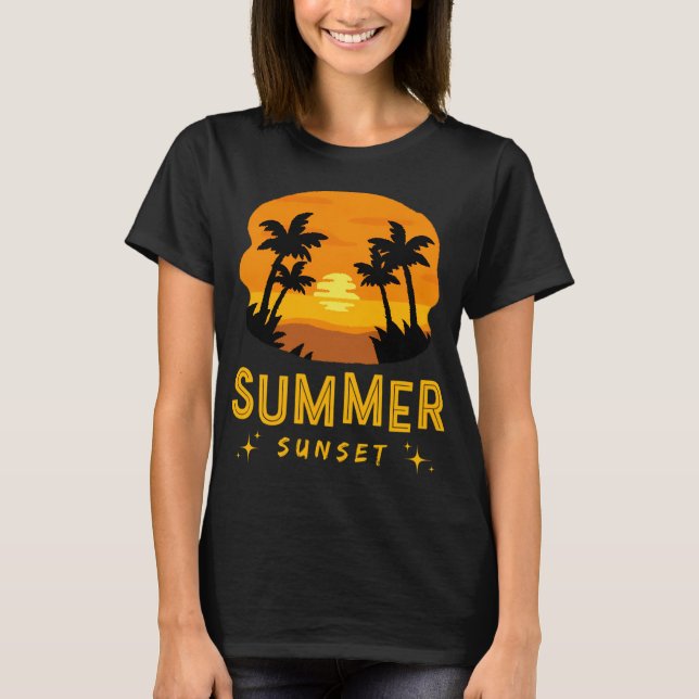 T-shirt Coucher de soleil en été (Devant)